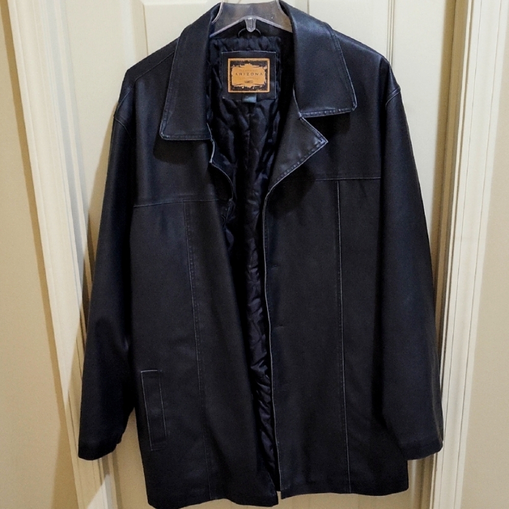 Arizona Jean Company men's leather jacket, 2X, Black